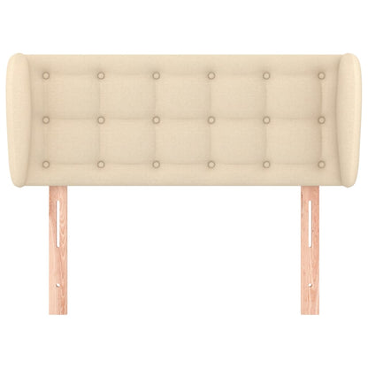 Hoofdbord Met Randen Stof Kleurig 103 x 23 x 78/88 cm Crème