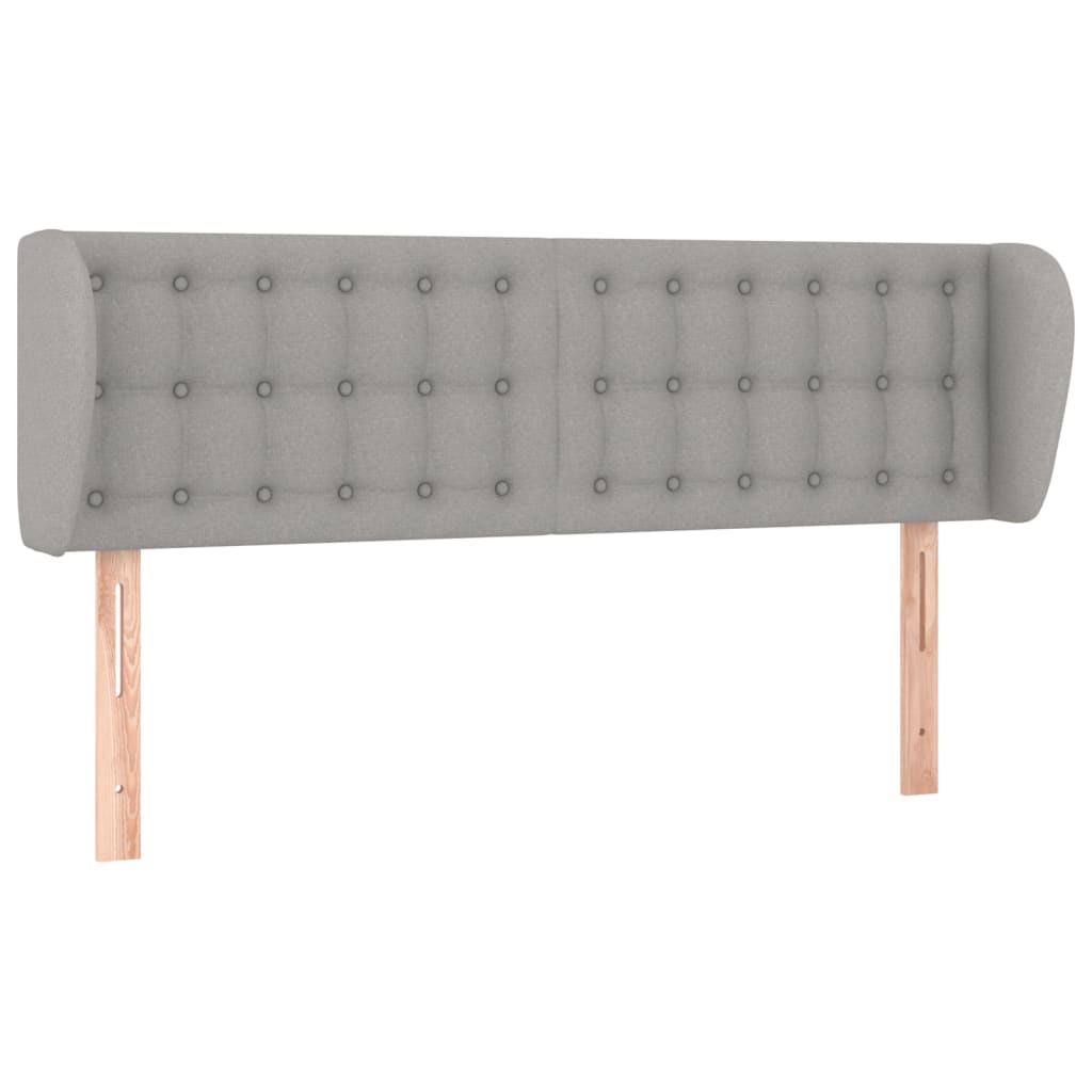 Hoofdbord Met Randen Stof 147 x 23 x 78/88 cm Lichtgrijs