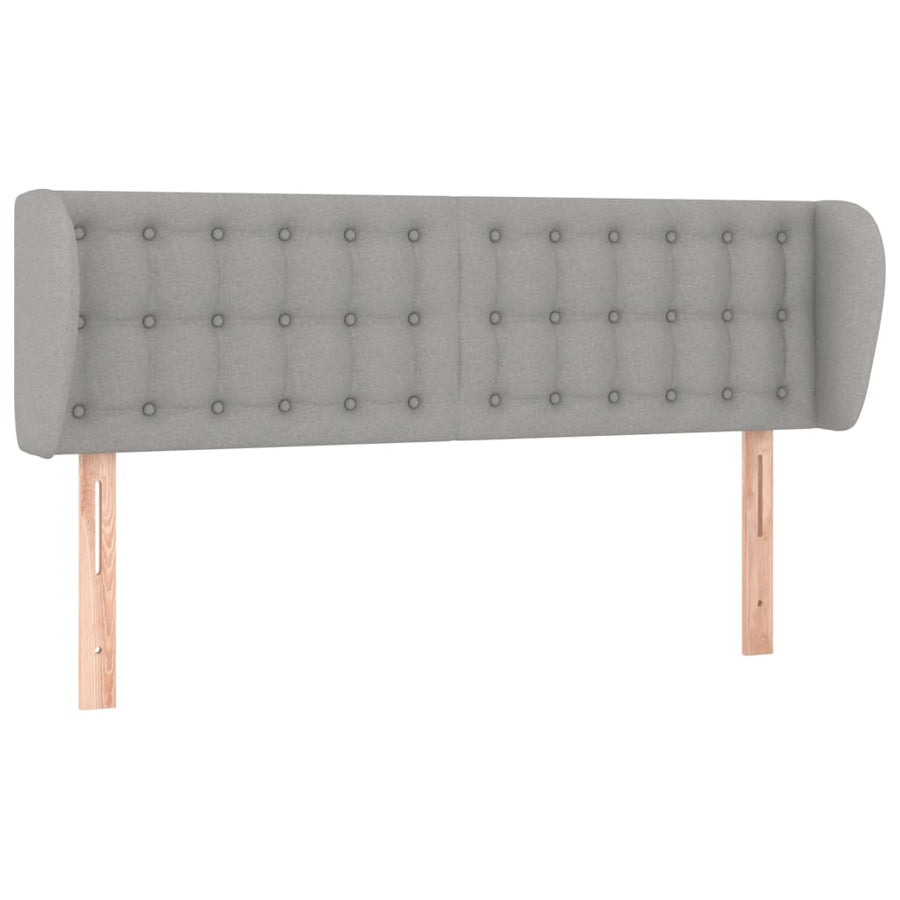 Hoofdbord Met Randen Stof 147 x 23 x 78/88 cm Lichtgrijs