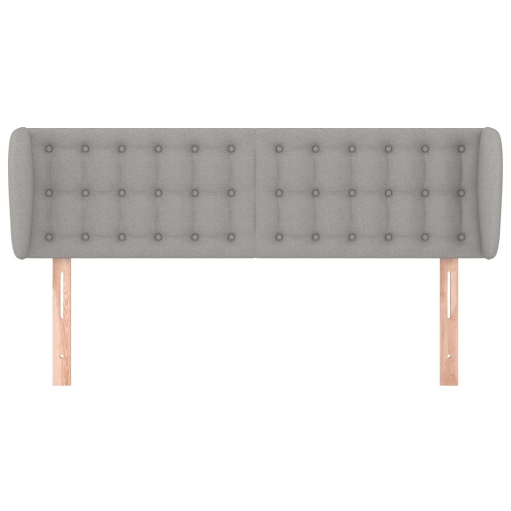 Hoofdbord Met Randen Stof 147 x 23 x 78/88 cm Lichtgrijs