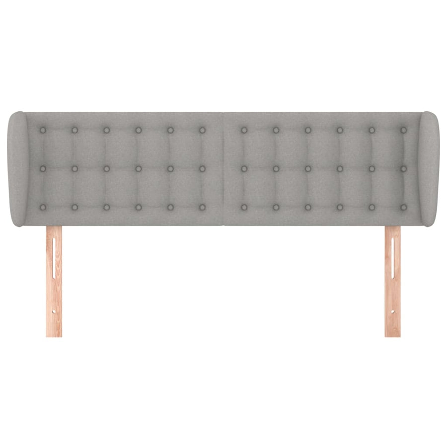 Hoofdbord Met Randen Stof 147 x 23 x 78/88 cm Lichtgrijs