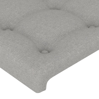 Hoofdbord Met Randen Stof 147 x 23 x 78/88 cm Lichtgrijs