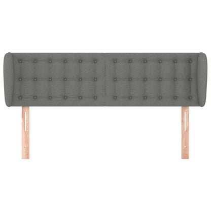 Hoofdbord Met Randen Stof 1 147 x 23 x 78/88 cm Donkergrijs