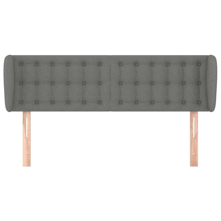 Hoofdbord Met Randen Stof 1 147 x 23 x 78/88 cm Donkergrijs