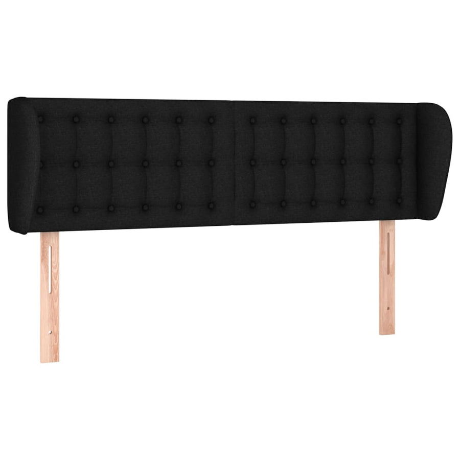 Hoofdbord Met Randen Stof 147 x 23 x 78/88 cm Zwart