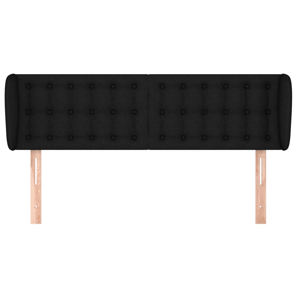 Hoofdbord Met Randen Stof 147 x 23 x 78/88 cm Zwart
