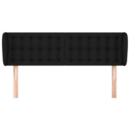 Hoofdbord Met Randen Stof 147 x 23 x 78/88 cm Zwart