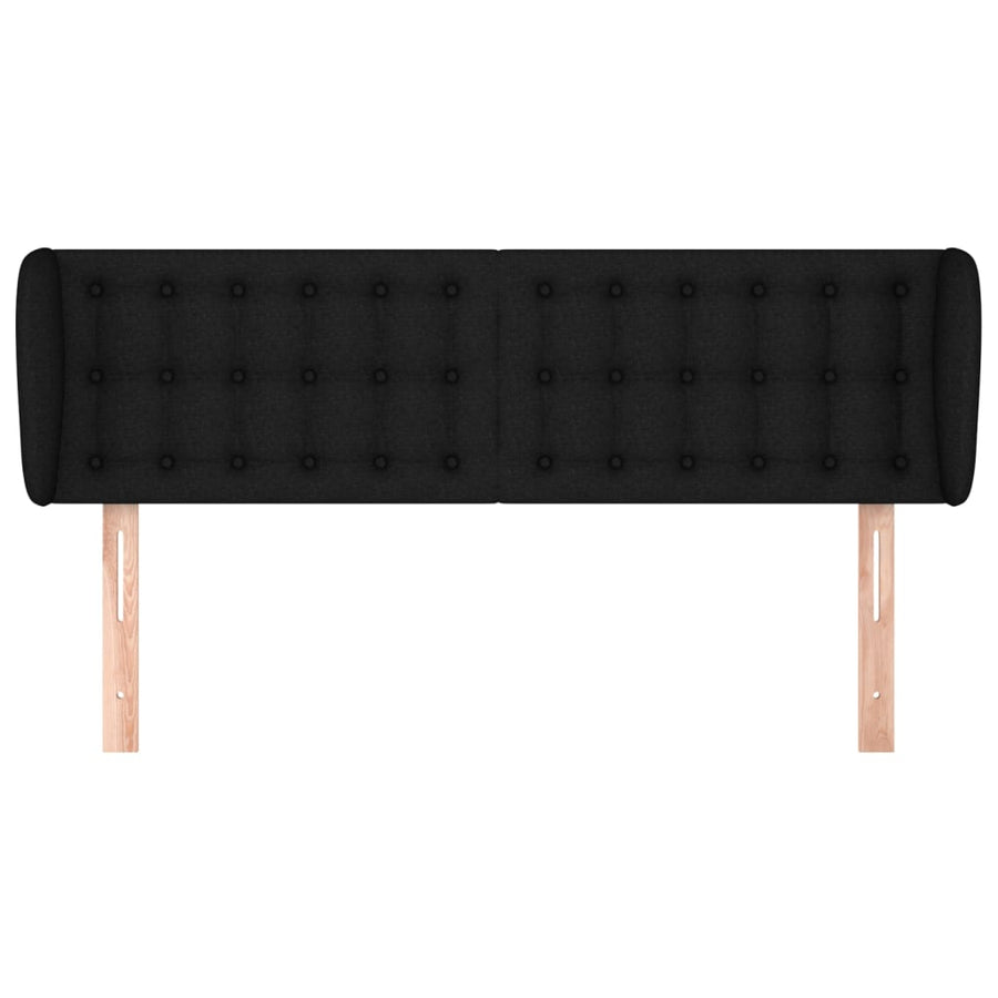 Hoofdbord Met Randen Stof 147 x 23 x 78/88 cm Zwart