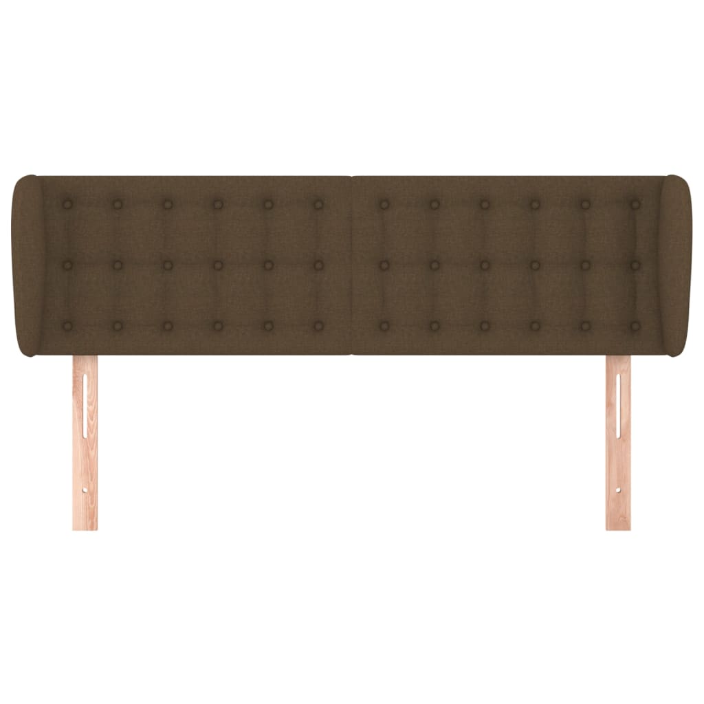 Hoofdbord met randen 147x23x78/88 cm stof donkerbruin 147 x 23 x 78/88 cm Donkerbruin