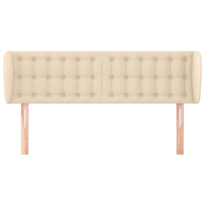 Hoofdbord Met Randen Stof Kleurig 147 x 23 x 78/88 cm Crème