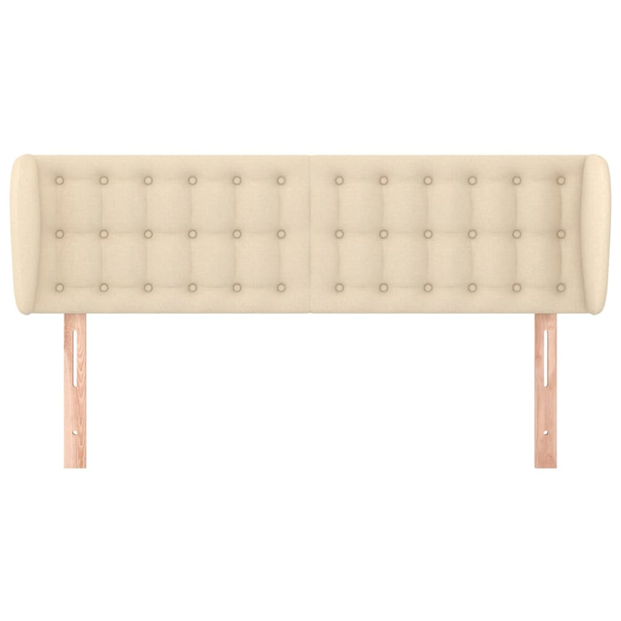 Hoofdbord Met Randen Stof Kleurig 147 x 23 x 78/88 cm Crème