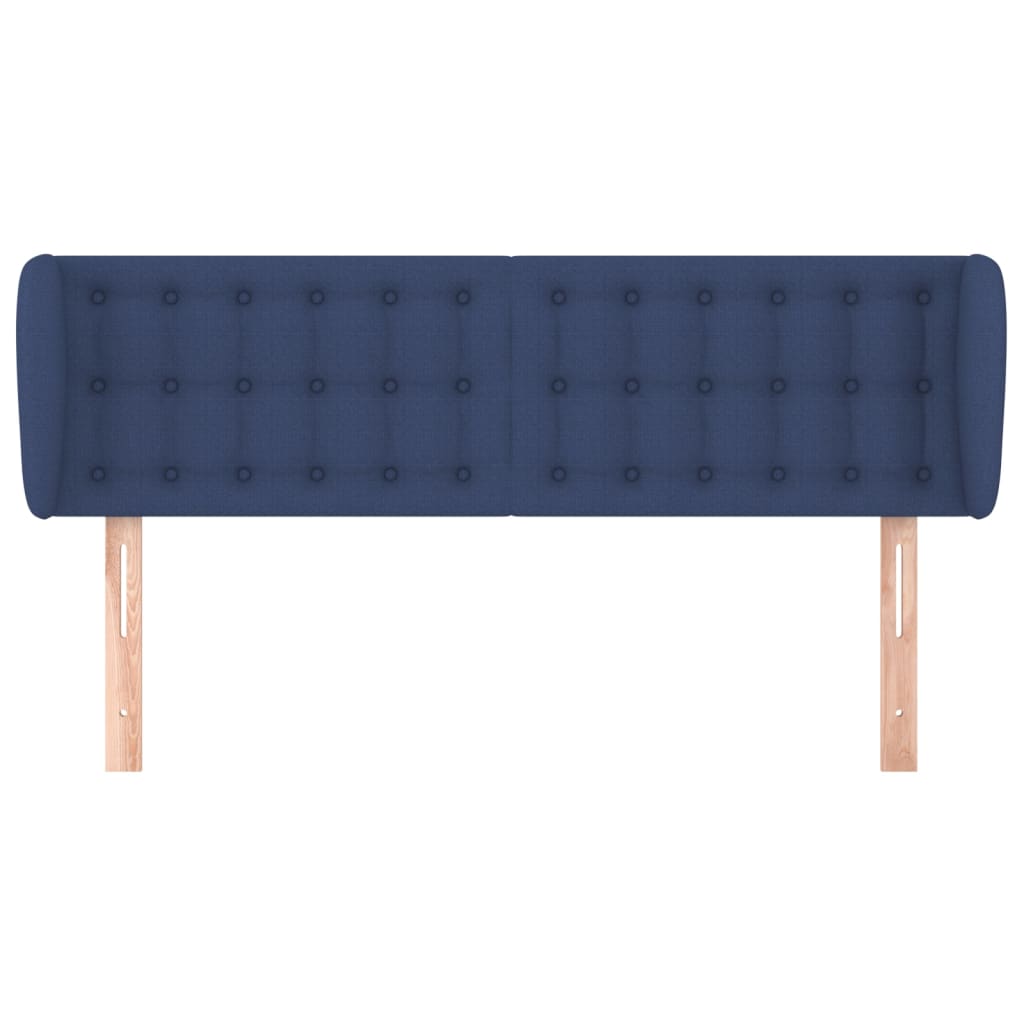 Hoofdbord Met Randen Stof 147 x 23 x 78/88 cm Blauw