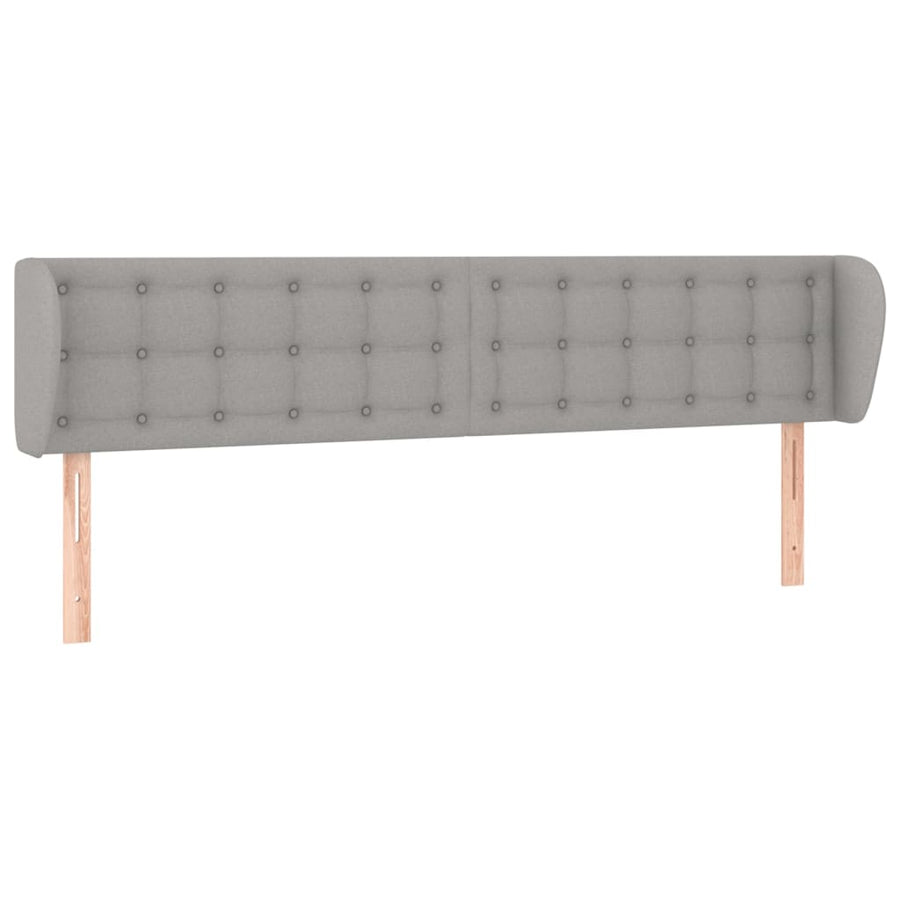 Hoofdbord Met Randen Stof 163 x 23 x 78/88 cm Lichtgrijs