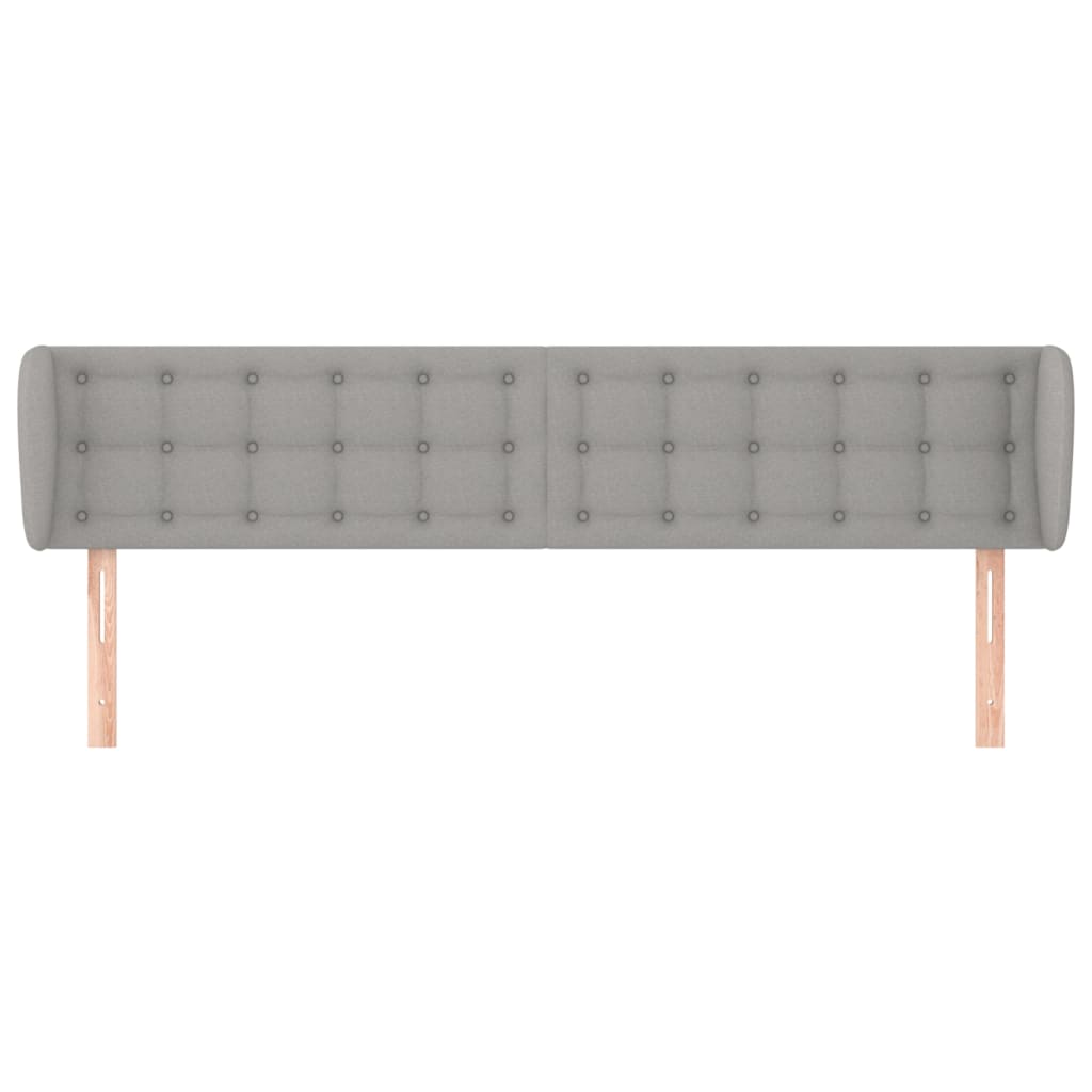Hoofdbord Met Randen Stof 163 x 23 x 78/88 cm Lichtgrijs