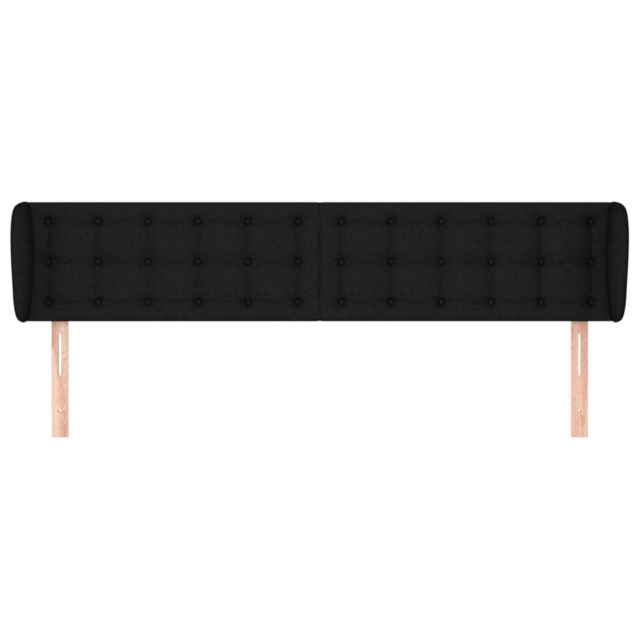 Hoofdbord Met Randen Stof 163 x 23 x 78/88 cm Zwart