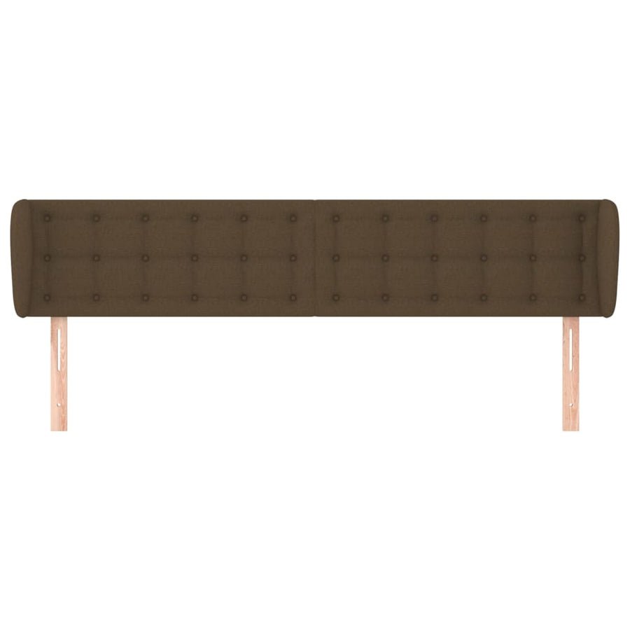 Hoofdbord Met Randen Stof 163 x 23 x 78/88 cm Donkerbruin