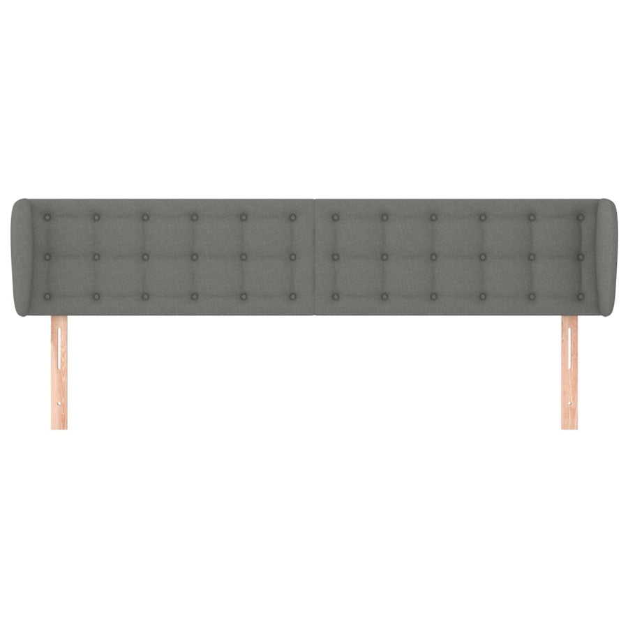 Hoofdbord Met Randen 183X23X78/88 Cm Stof Donkergrijs 183 x 23 x 78/88 cm