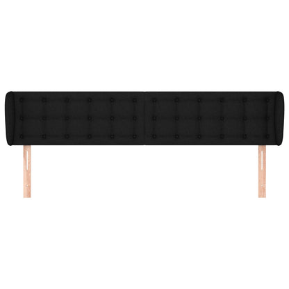 Hoofdbord Met Randen Stof 183 x 23 x 78/88 cm Zwart