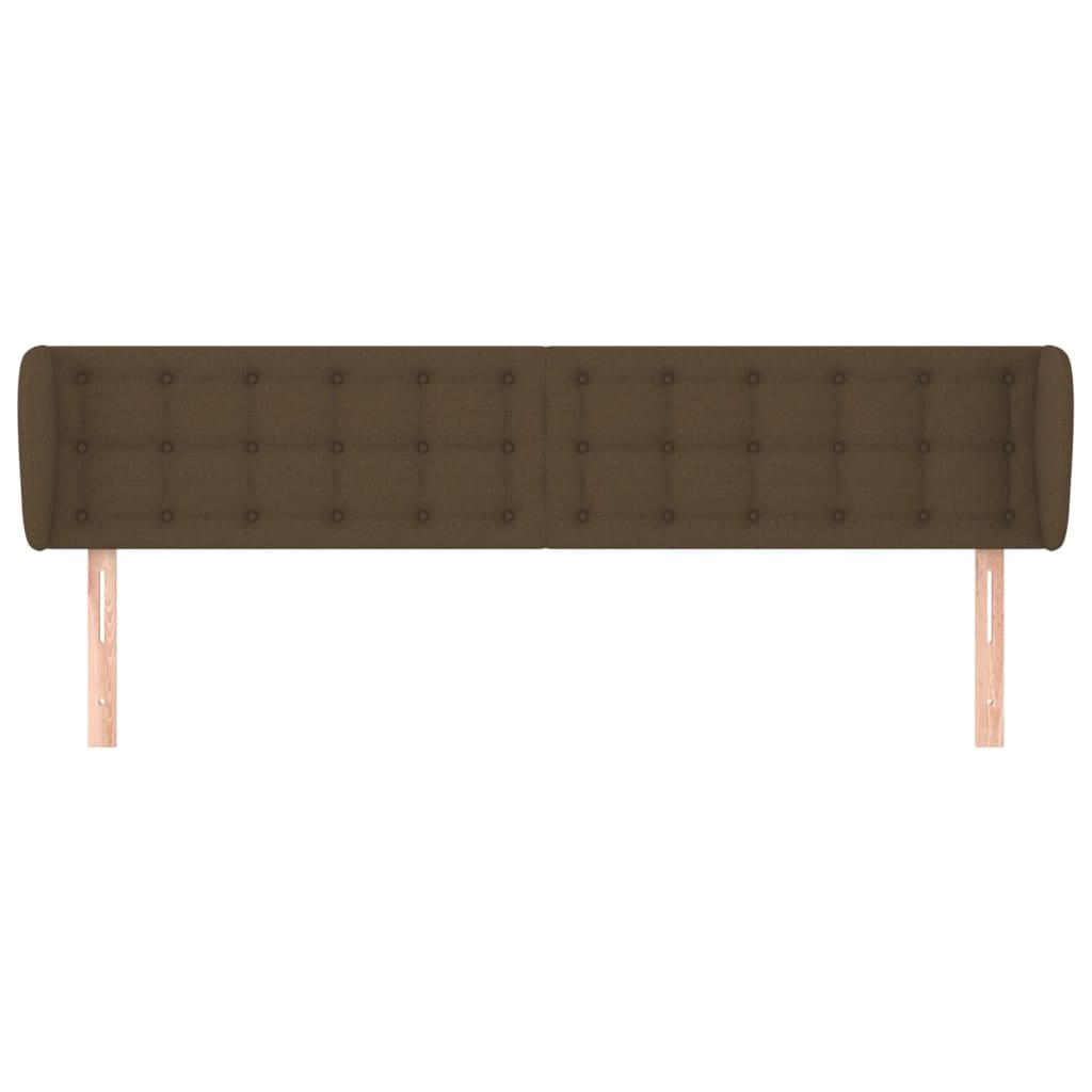 Hoofdbord Met Randen Stof 183 x 23 x 78/88 cm Donkerbruin