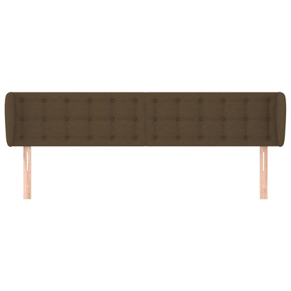 Hoofdbord Met Randen Stof 183 x 23 x 78/88 cm Donkerbruin