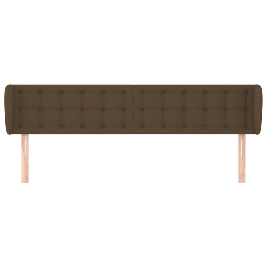 Hoofdbord Met Randen Stof 183 x 23 x 78/88 cm Donkerbruin