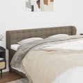 Hoofdbord met randen 183x23x78/88 cm stof taupe