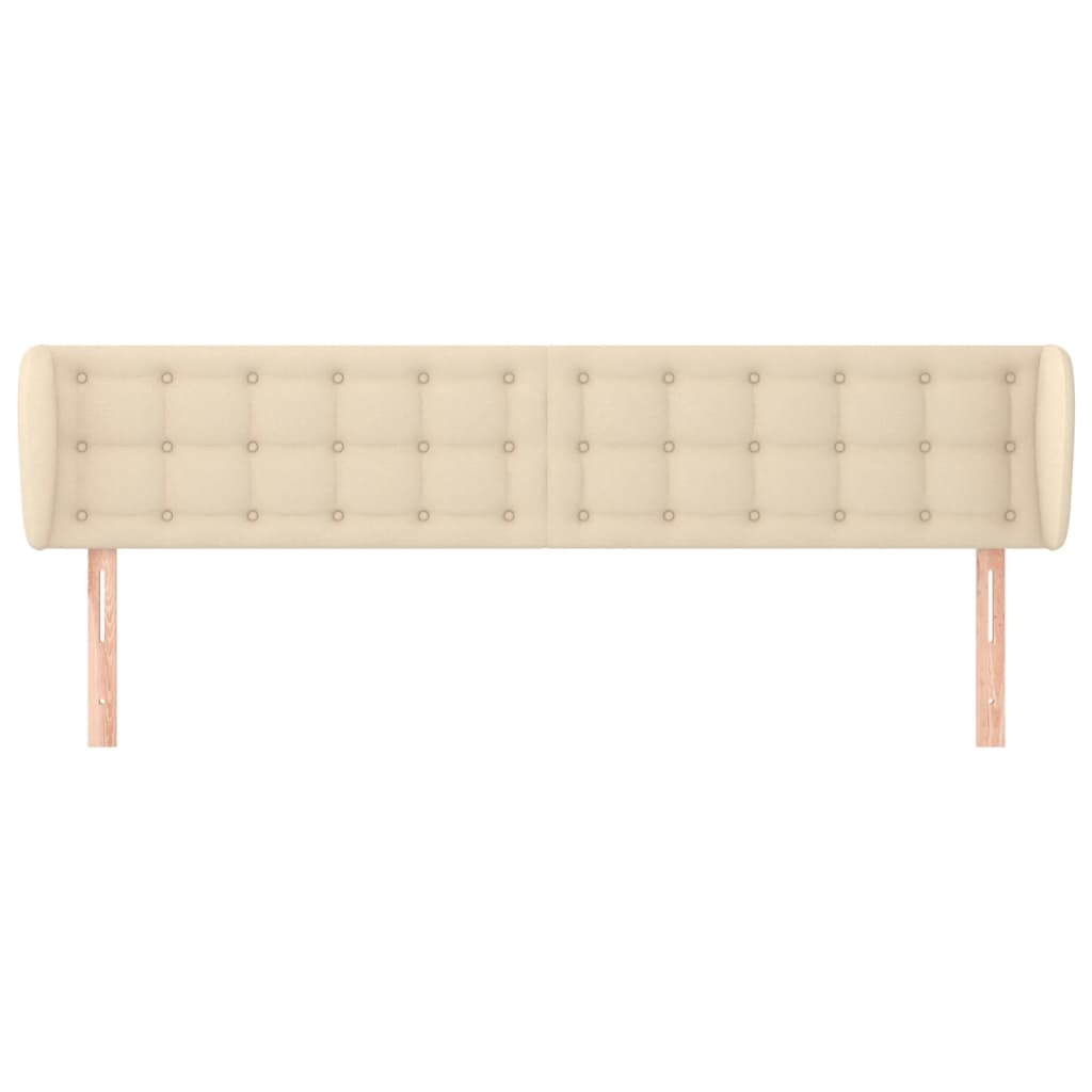 Hoofdbord Met Randen 183X23X78/88 Cm Stof Crèmekleurig 183 x 23 x 78/88 cm