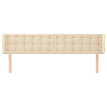 Hoofdbord Met Randen 183X23X78/88 Cm Stof Crèmekleurig 183 x 23 x 78/88 cm