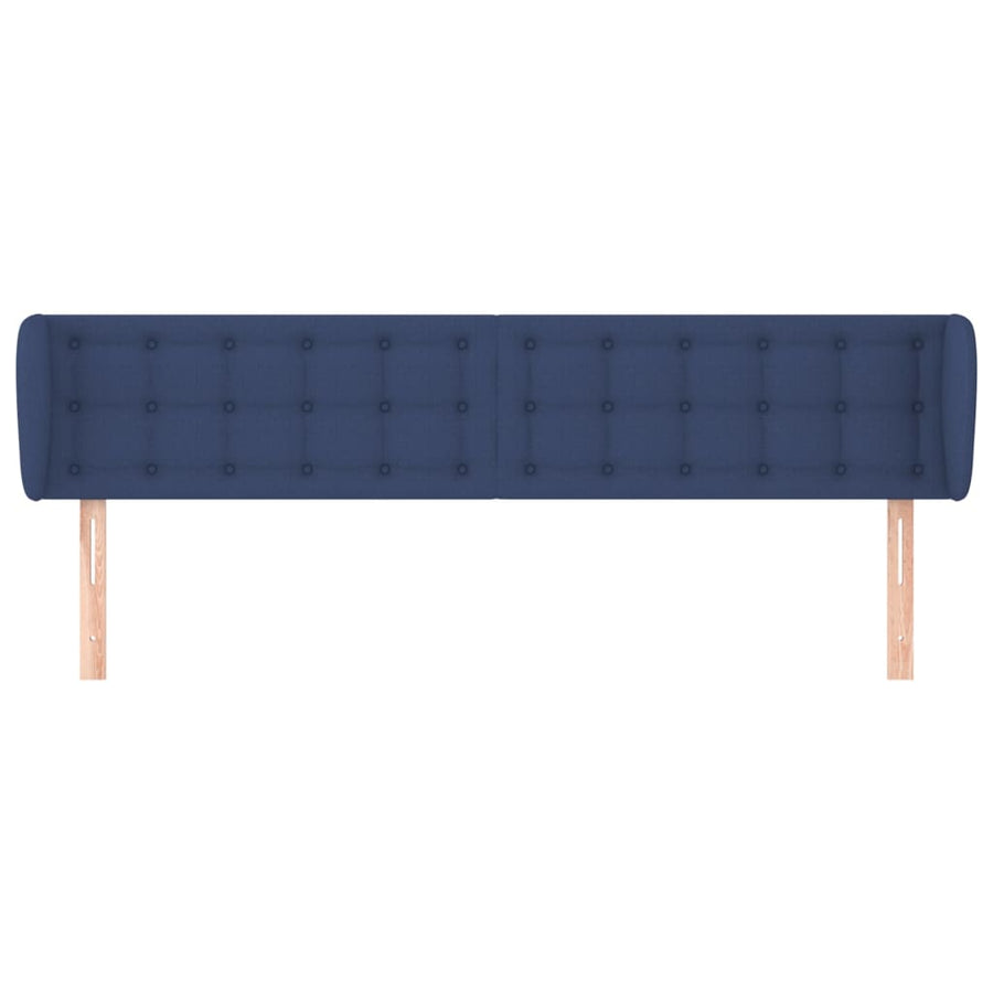 Hoofdbord met randen 183x23x78/88 cm stof blauw