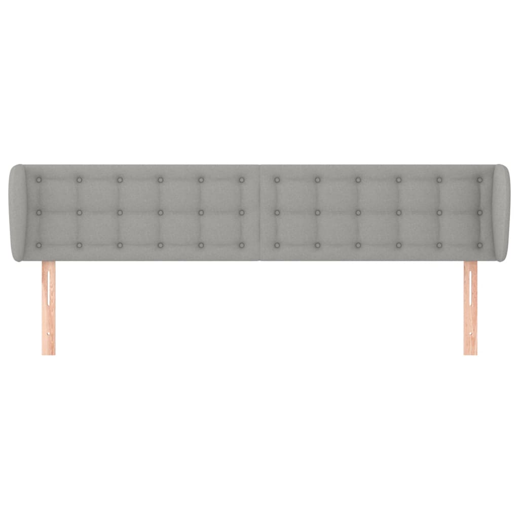 Hoofdbord met randen 203x23x78/88 cm stof lichtgrijs 203 x 23 x 78/88 cm Lichtgrijs