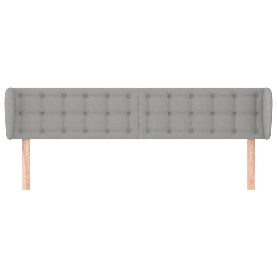 Hoofdbord met randen 203x23x78/88 cm stof lichtgrijs 203 x 23 x 78/88 cm Lichtgrijs