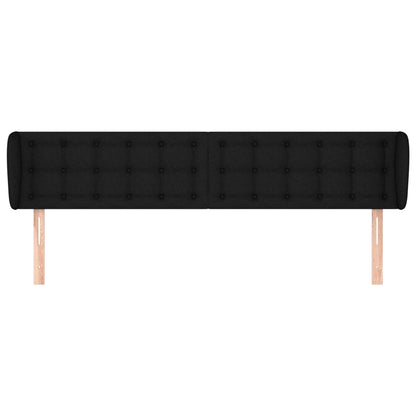 Hoofdbord met randen 203x23x78/88 cm stof zwart 203 x 23 x 78/88 cm Zwart