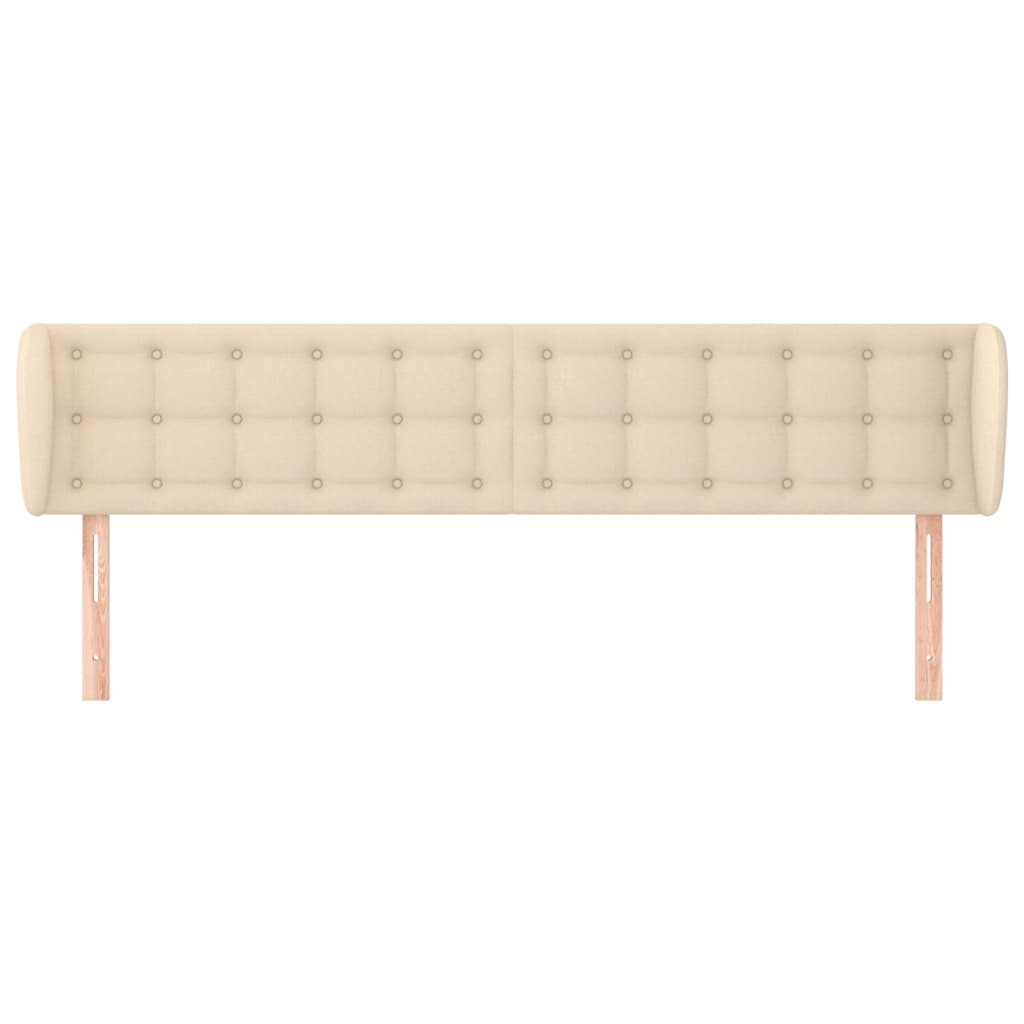 Hoofdbord Met Randen Stof Kleurig 203 x 23 x 78/88 cm Crème