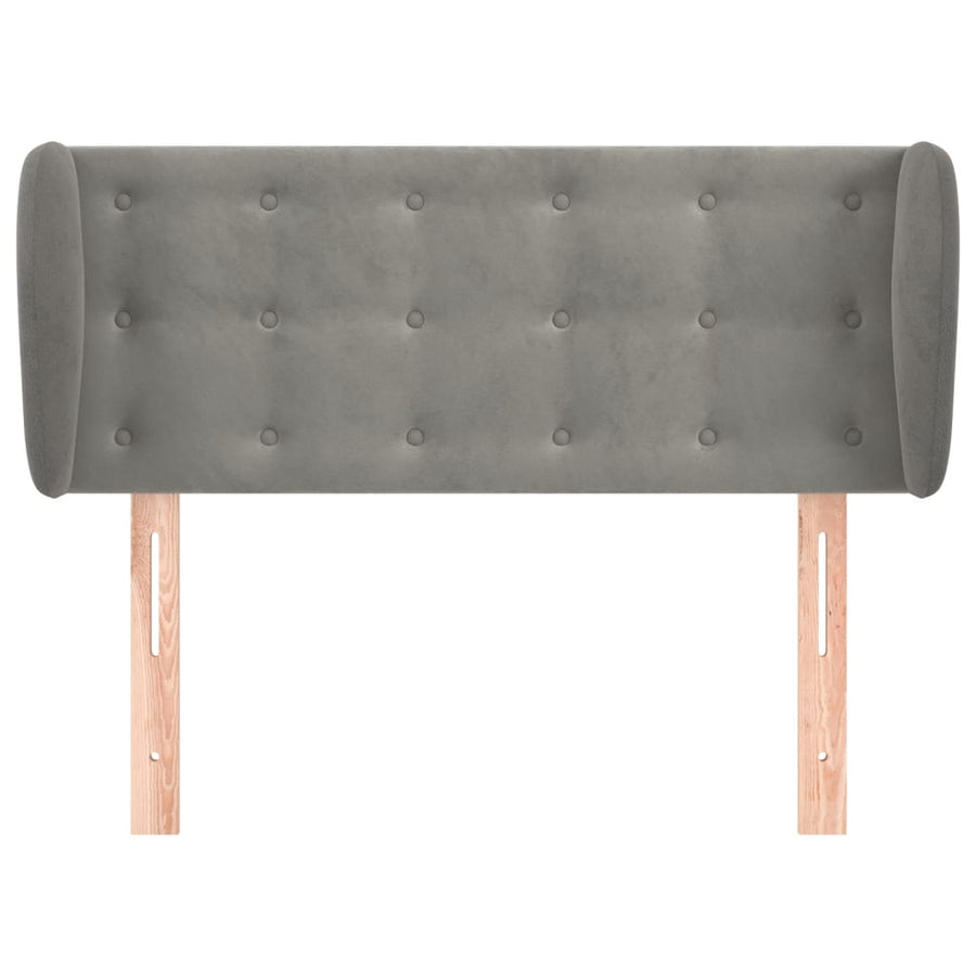 Hoofdbord Met Randen Fluweel 83 x 23 x 78/88 cm Lichtgrijs