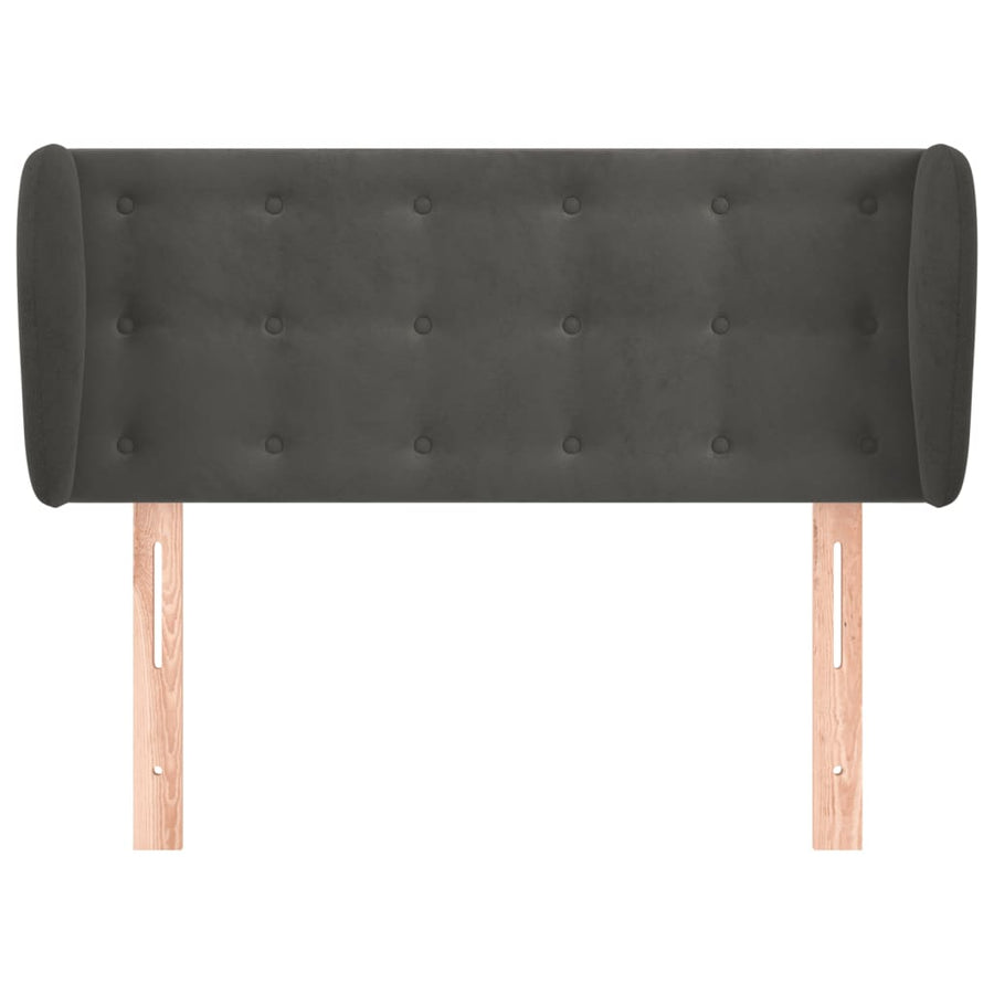 Hoofdbord Met Randen Fluweel 83 x 23 x 78/88 cm Donkergrijs
