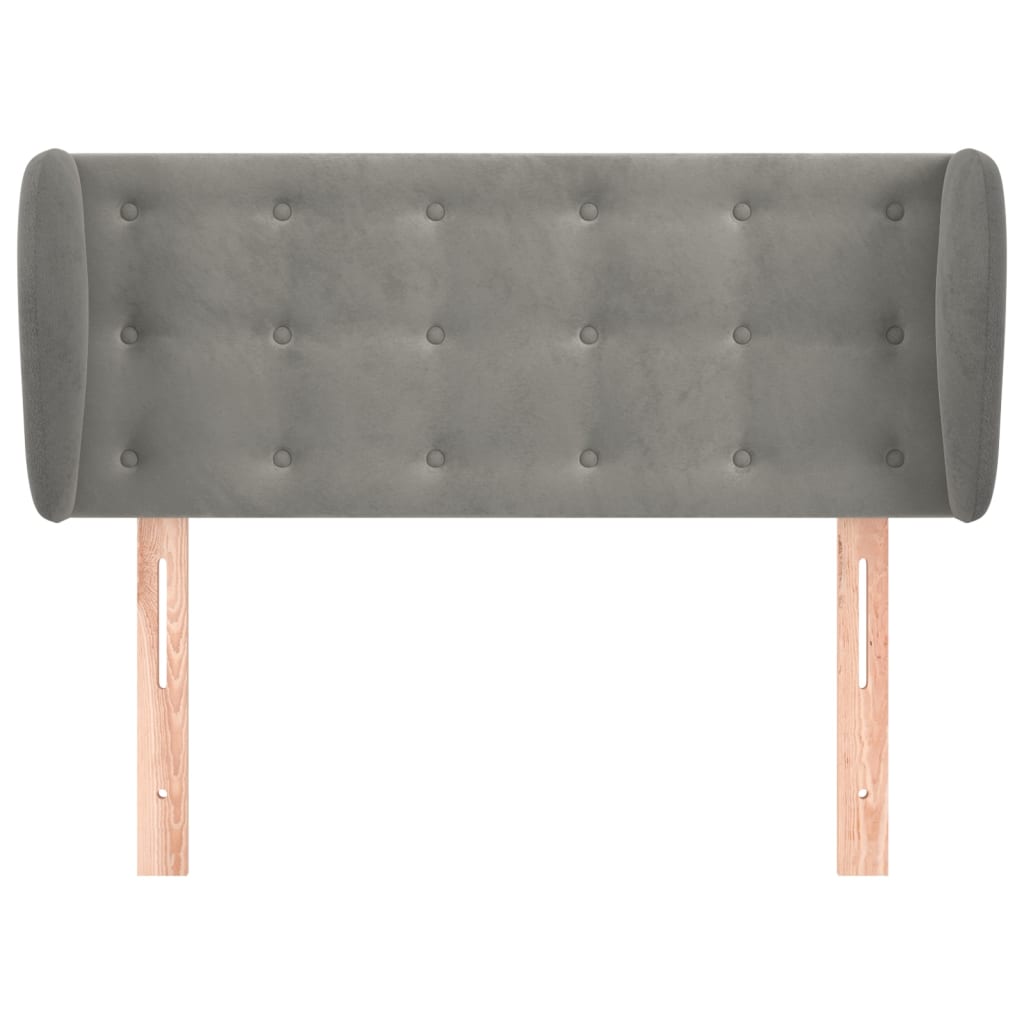 Hoofdbord met randen 93x23x78/88 cm fluweel lichtgrijs