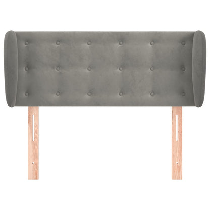 Hoofdbord met randen 93x23x78/88 cm fluweel lichtgrijs