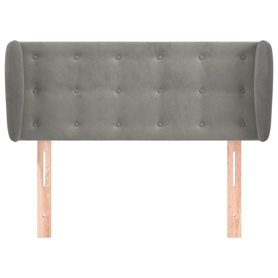 Hoofdbord met randen 93x23x78/88 cm fluweel lichtgrijs