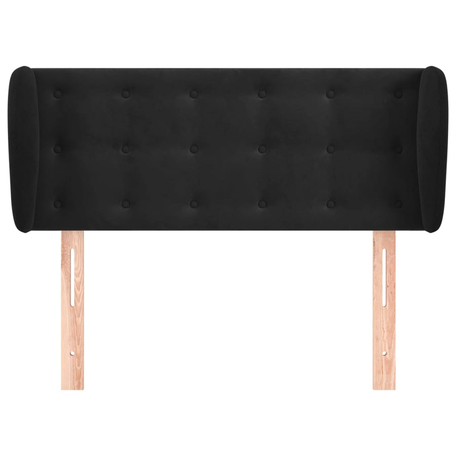 Hoofdbord Met Randen Fluweel 93 x 23 x 78/88 cm Zwart
