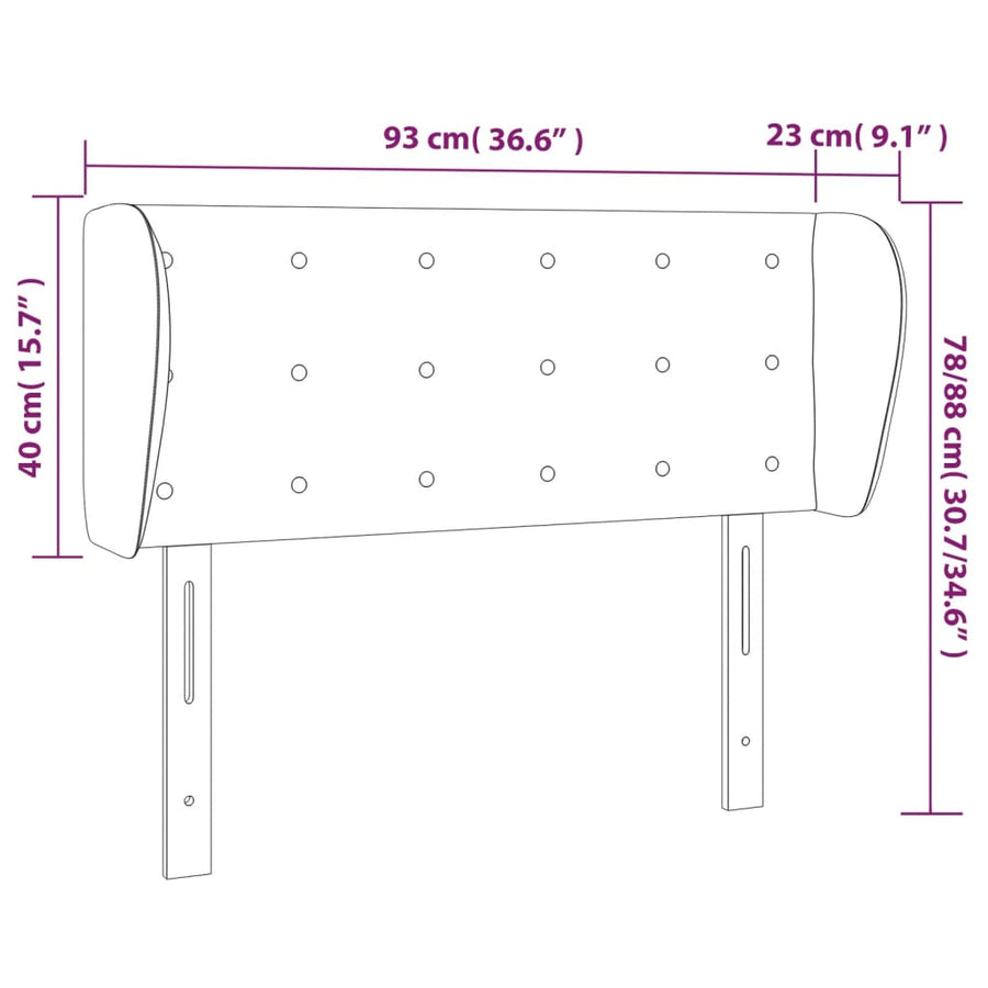 Hoofdbord Met Randen Fluweel 93 x 23 x 78/88 cm Donkergroen