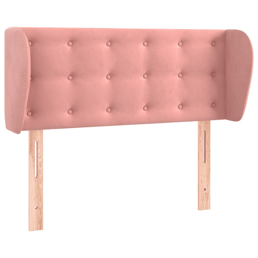 Hoofdbord Met Randen Fluweel 93 x 23 x 78/88 cm Roze
