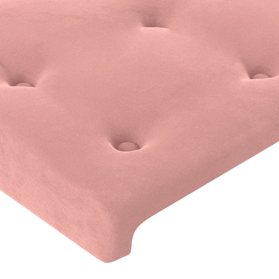 Hoofdbord Met Randen Fluweel 93 x 23 x 78/88 cm Roze