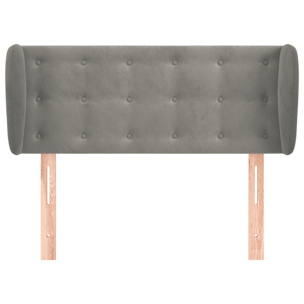 Hoofdbord Met Randen Fluweel 103 x 23 x 78/88 cm Lichtgrijs