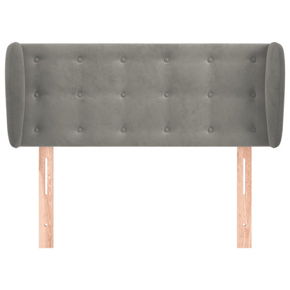Hoofdbord Met Randen Fluweel 103 x 23 x 78/88 cm Lichtgrijs