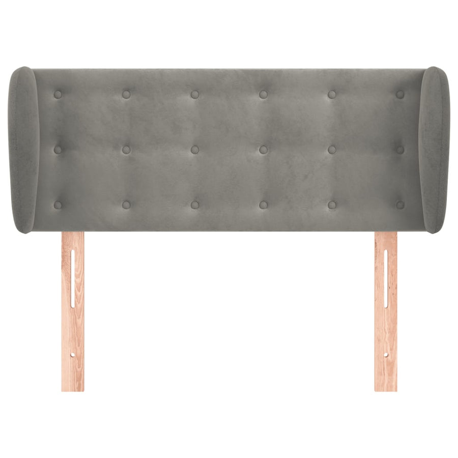 Hoofdbord Met Randen Fluweel 103 x 23 x 78/88 cm Lichtgrijs