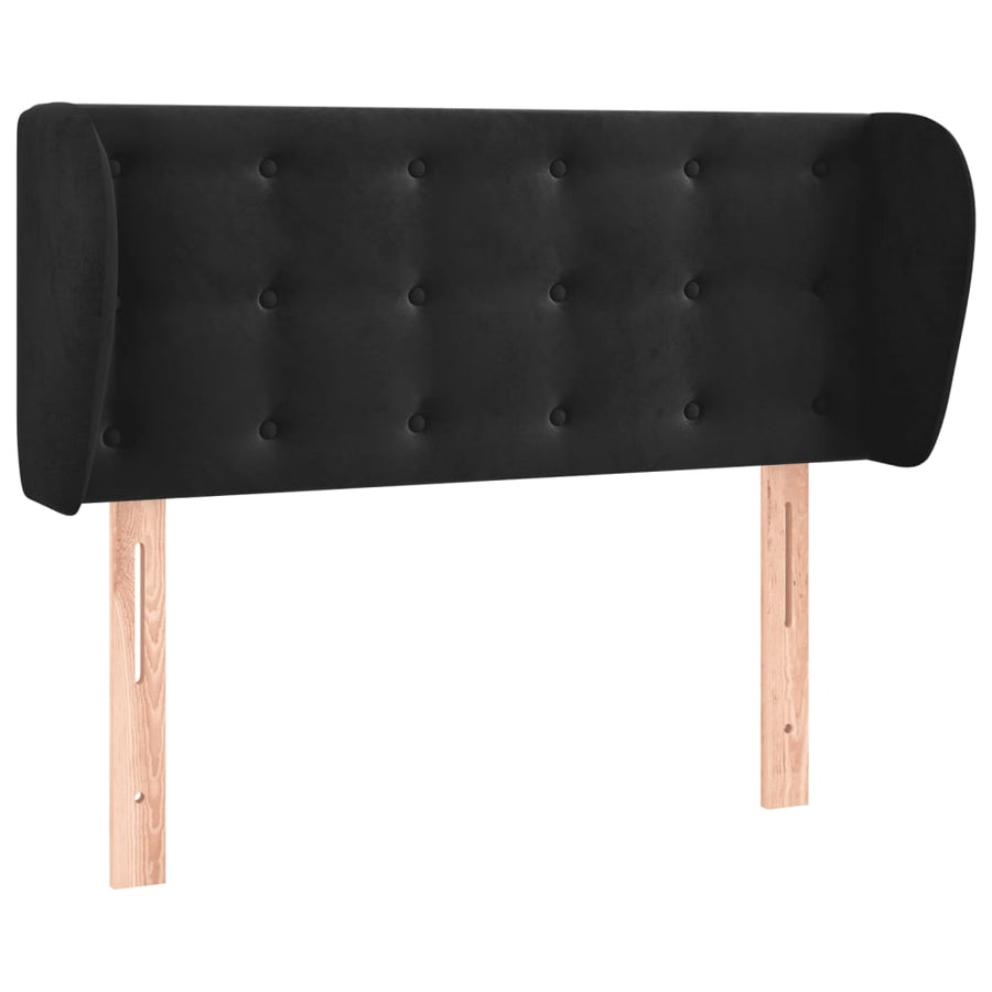 Hoofdbord Met Randen Fluweel 1 103 x 23 x 78/88 cm Zwart