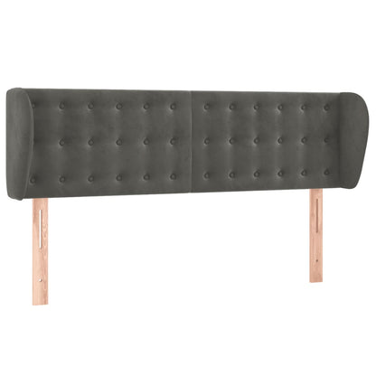 Hoofdbord Met Randen Fluweel 147 x 23 x 78/88 cm Donkergrijs