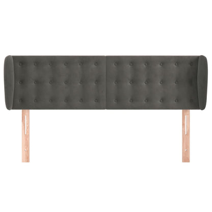 Hoofdbord Met Randen Fluweel 147 x 23 x 78/88 cm Donkergrijs