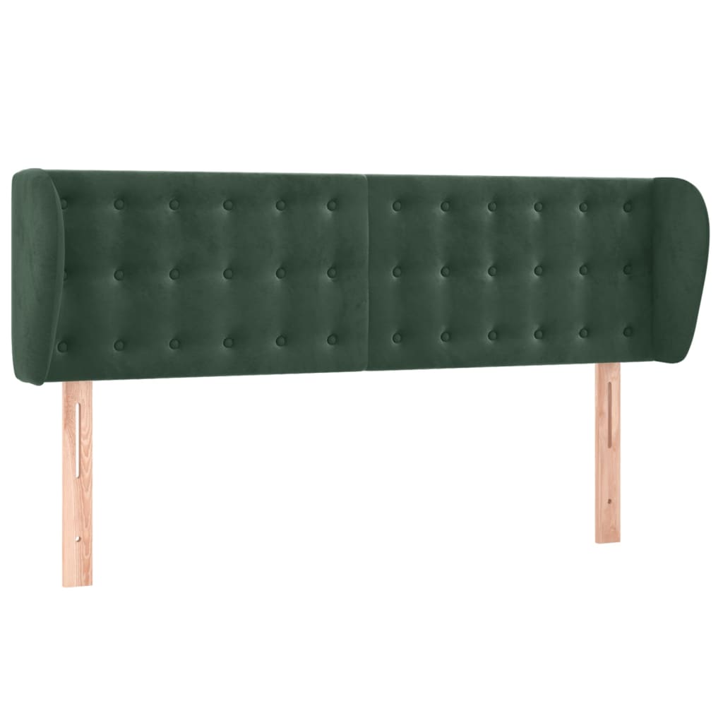 Hoofdbord Met Randen Fluweel 147 x 23 x 78/88 cm Donkergroen