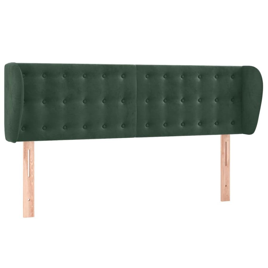 Hoofdbord Met Randen Fluweel 147 x 23 x 78/88 cm Donkergroen